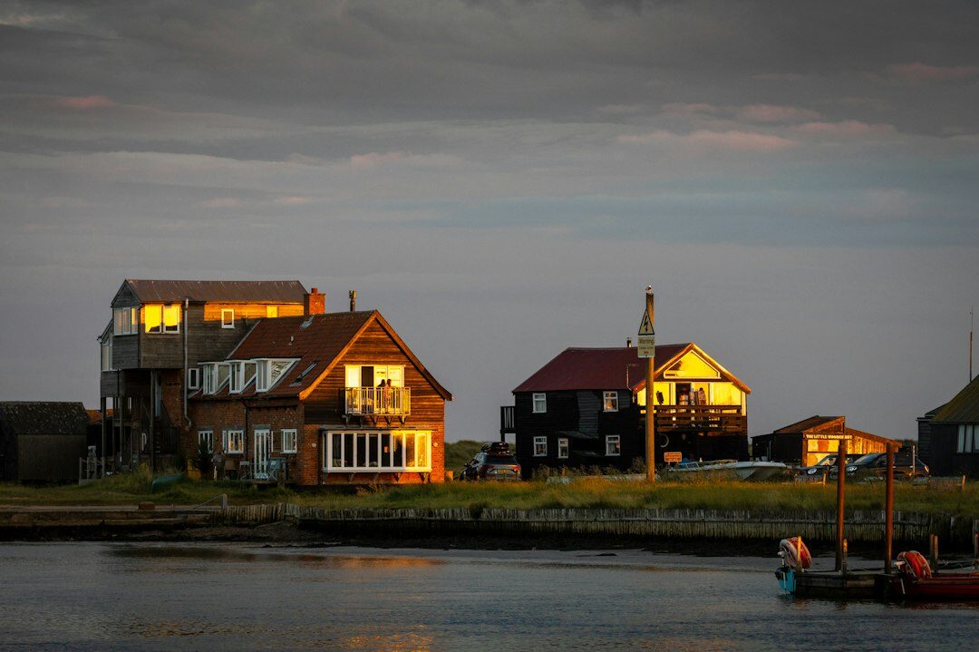 chilean houses at dusk
