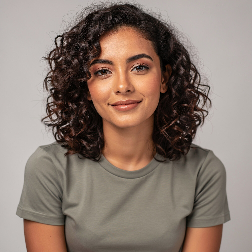Portrait of a young Chilean woman with dark hair