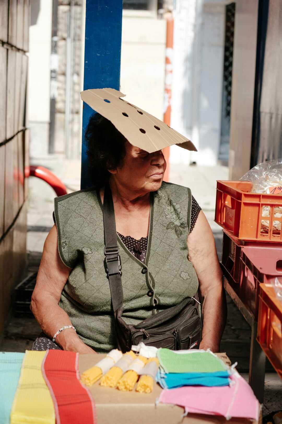 Portrait of a middle-aged Chilean woman street vendor